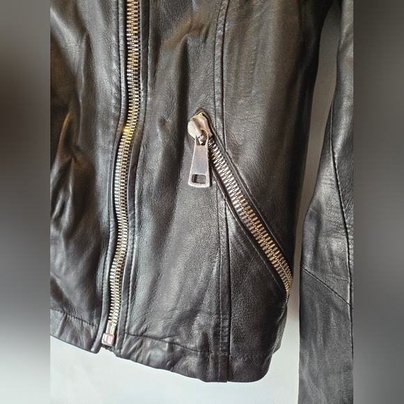 Peruzzi Leather Moto Jacket Size 38 - Picture 2 of 11